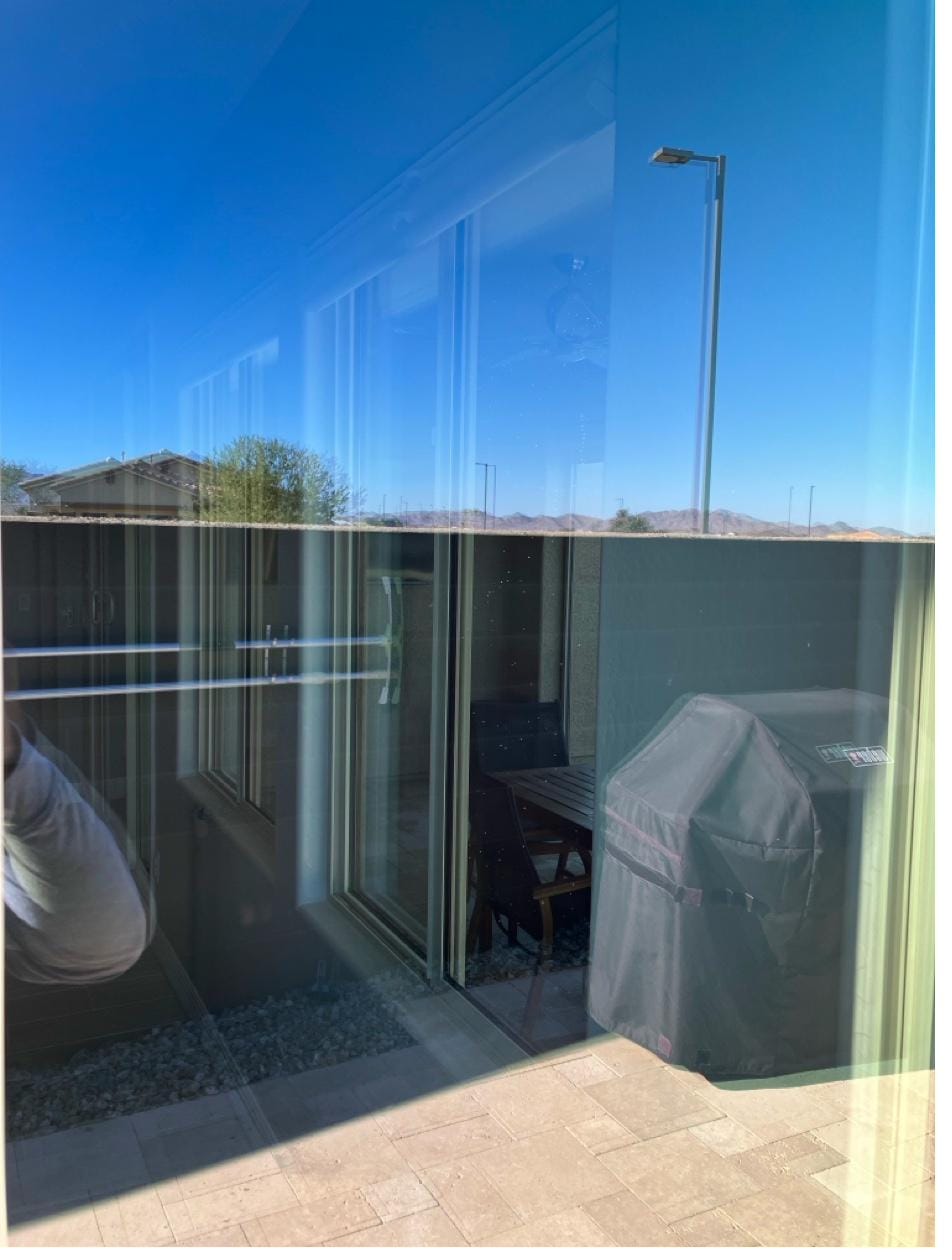 Clear window after professional cleaning